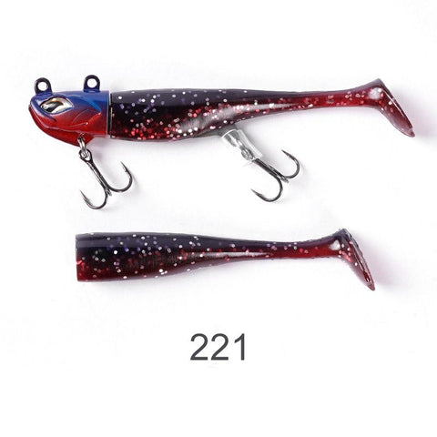 Vibration Jig Head T Tail Soft Lure Shad Set 7.5cm 21g 9cm 28g Jig Head Hook Wobblers -OS00527-Veeddydropshipping