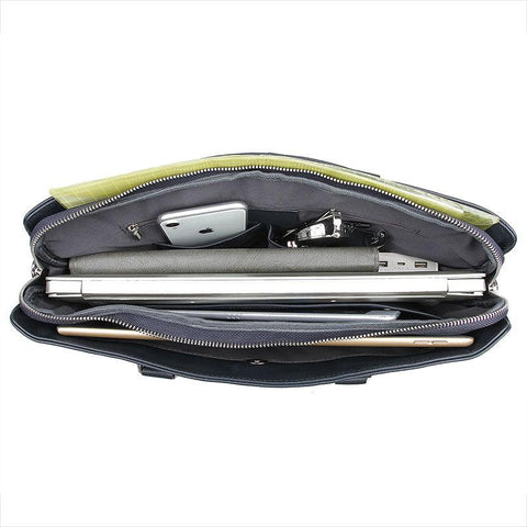 Leather 14&#39;&#39; Laptop Office Men&#39;s Briefcase Business Messenger-BS00480-Veeddydropshipping