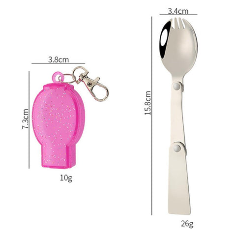 Stainless Pocket Spoon Fork Light Small Foldable Spoon Fork-OS01309-Veeddydropshipping