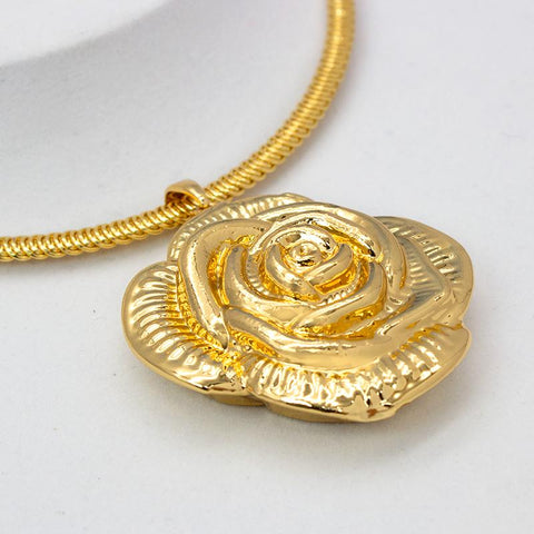 Jewelry Set Rose Flower Pattern Necklace Sets  -JW00376-Veeddydropshipping