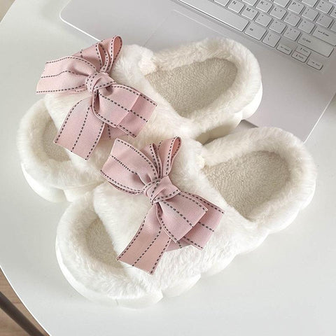 House Fur Slippers Open-Toe Bedroom Cute Big-BS01203-Veeddydropshipping