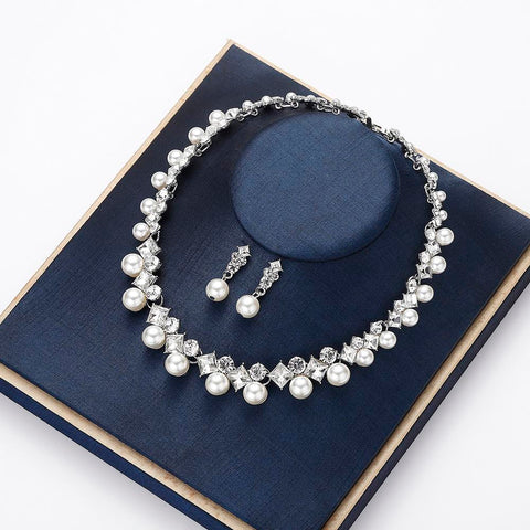 Pearl Jewelry Sets Romantic Wedding Accessories  -JW00369-Veeddydropshipping