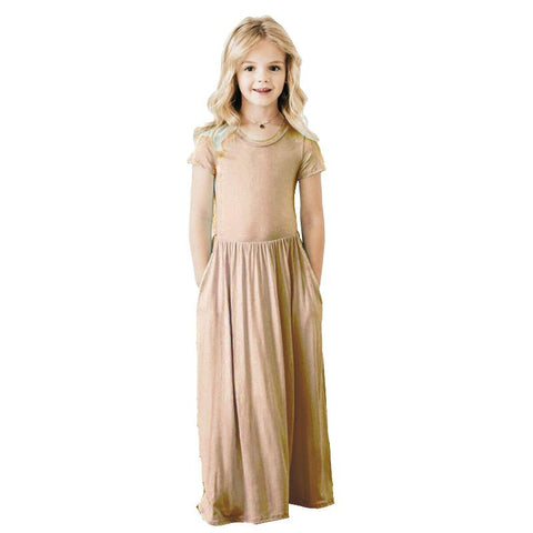 Kids Dresses For Girls Long Dress Bohemian Children Party Beachwear-TB00876-Veeddydropshipping