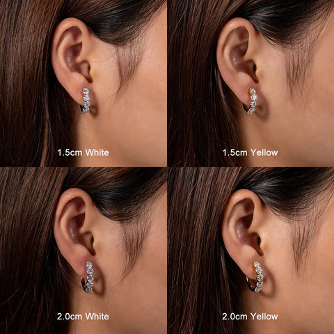 Moissanite 925 Sterling Silver Luxury Huggie Earring-JW00136-Veeddydropshipping