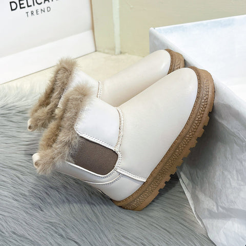 Classic Plush Winter New Versatile Girls' Snow Boots-TB00142-Veeddydropshipping