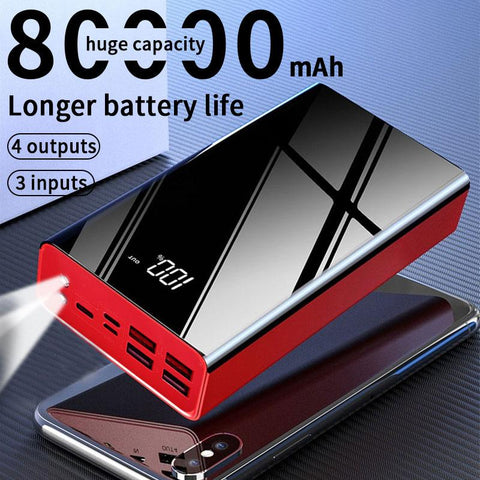Fast Charging Power Bank Portable 80000mAh Charger 4USB Fast Charging Digital Display-PA00494-Veeddydropshipping