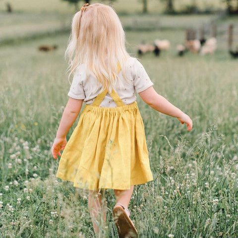 Summer Child Little Girls Suspender Skirt Plain Cotton-TB00890-Veeddydropshipping