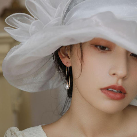Natural Pearl Long Pendant Earrings Female Fashion Exquisite -JW00166-Veeddydropshipping