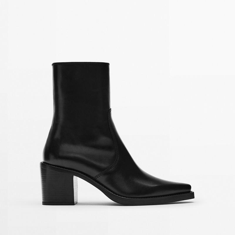 Boots Pointed Toe High Heels Women Boots Zipper Ankle-BS00946-Veeddydropshipping