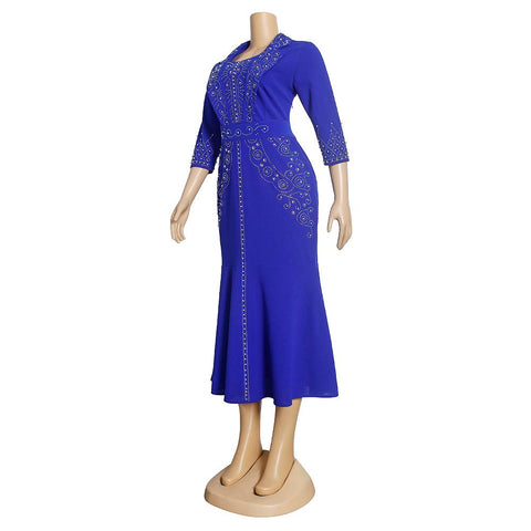 Women Africa Dashiki Long Maxi Dress-WF01649-Veeddydropshipping