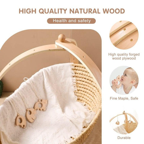 1set Natural Wooden Baby Gym Triangular Curved Shape Detachable-TB00510-Veeddydropshipping