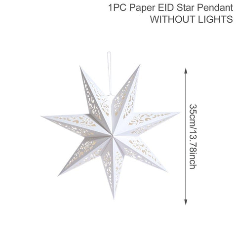 Hollow Star Hanging Pendant Eid Mubarak-HA00589-Veeddydropshipping