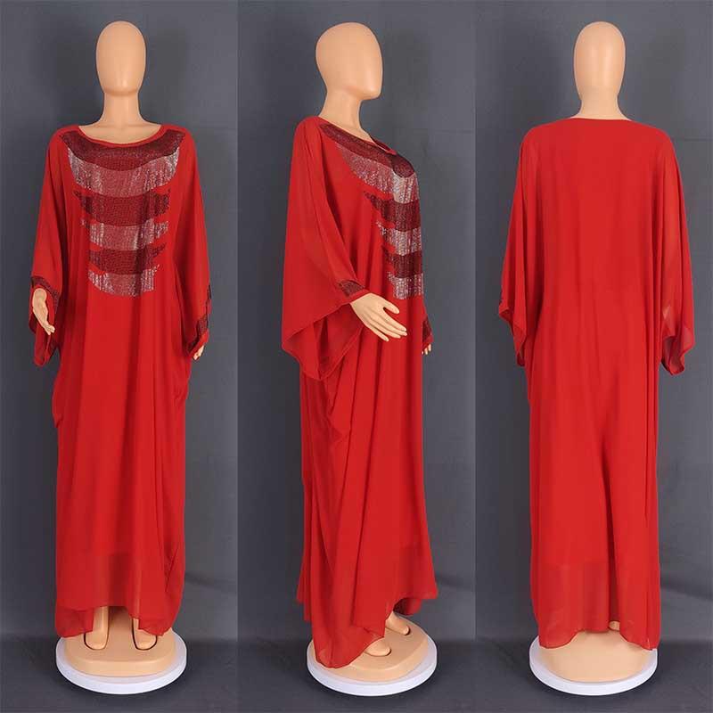 African Long Sleeve Plus Size Long Maxi Dress-Veeddydropshipping