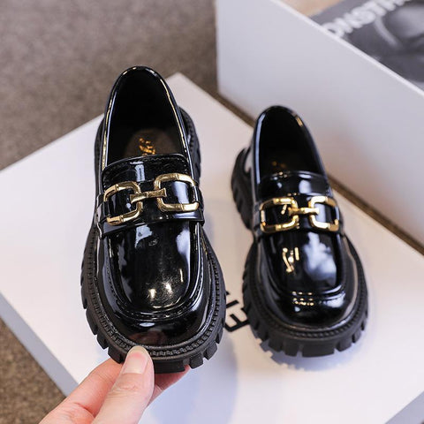 Princess Shoes 2022 Spring Black Loafers Baby Boys School Shoes-TB00126-Veeddydropshipping