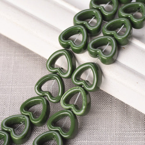 Heart  Shape Porcelain Loose Beads For Jewelry Making DIY Crafts Findings-JW01520-Veeddydropshipping