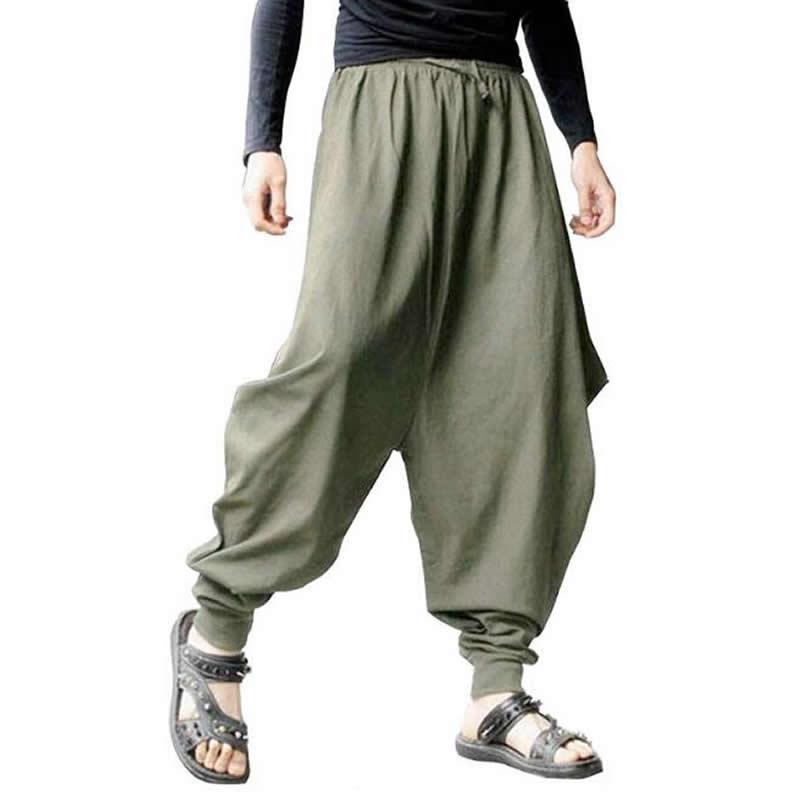 Linen Harem Pants Men Baggy Japanese Style Joggers-Veeddydropshipping