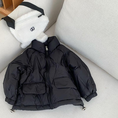 Winter Kids Parkas Korean Style Girls Fur Coat Hooide Boys-Veeddydropshipping