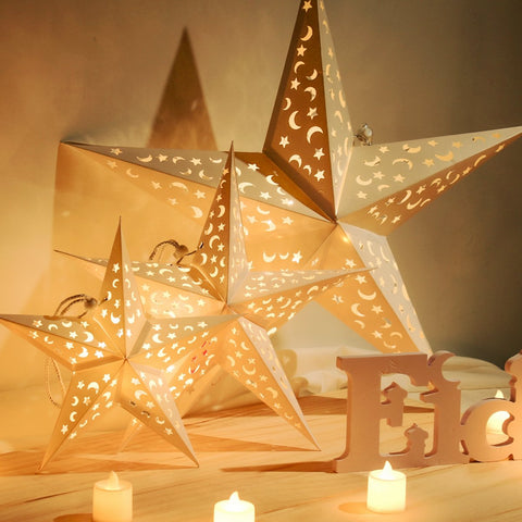 Hollow Star Hanging Pendant Eid Mubarak-HA00589-Veeddydropshipping