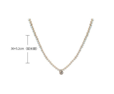 Round Bead Pendant Clavicle Chain Necklace For Women -JW01240-Veeddydropshipping