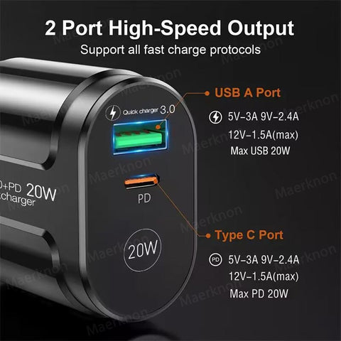 USB PD Charger Type C Charger Universal Phone Adapter QC 3.0 For Iphone Xiaomi-PA00389-Veeddydropshipping