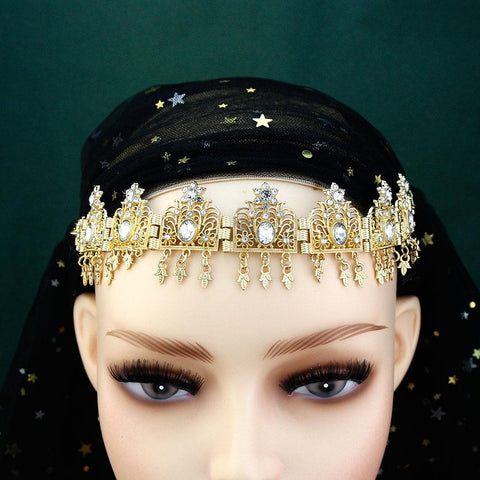 Algeria Tassels Chain Hairband Bride Crown Hair Chain  -JW00487-Veeddydropshipping
