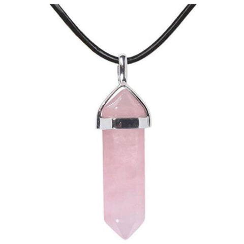 Hexagonal Pointed Stone Pendant Necklace Pendants-JW01206-Veeddydropshipping