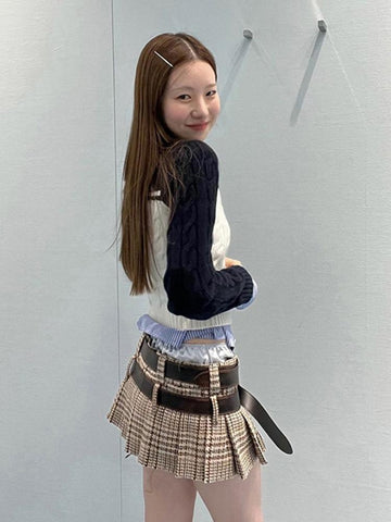 Women Streetwear Pleated Skirt Korean Fashion-WF00373-Veeddydropshipping