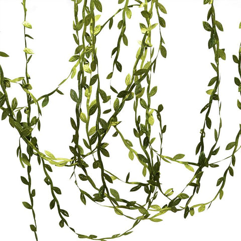 Silk Leaf-Shaped Handmake Artificial green Leaves-HA00693-Veeddydropshipping
