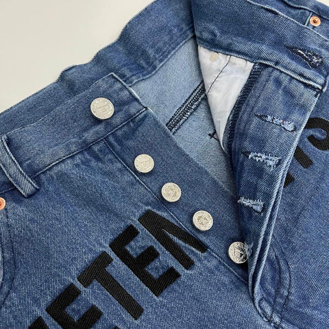 Logo Jeans Loose Blue Straight Men-MF00494-Veeddydropshipping