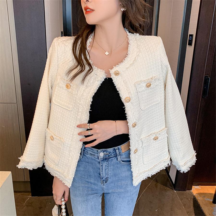 Spring Luxury Vintage Tweed Jackets Women-Veeddydropshipping