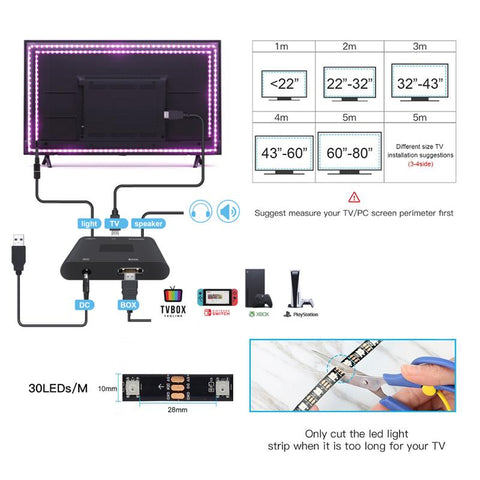 5V USB LED Strip light 5050 RGB Dream Color Ambient TV Kit -CE00621-Veeddydropshipping
