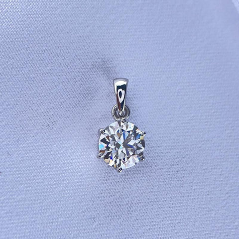 18K White Gold Pendant Moissanite Necklace Diamond -JW00098- Veeddydropshipping