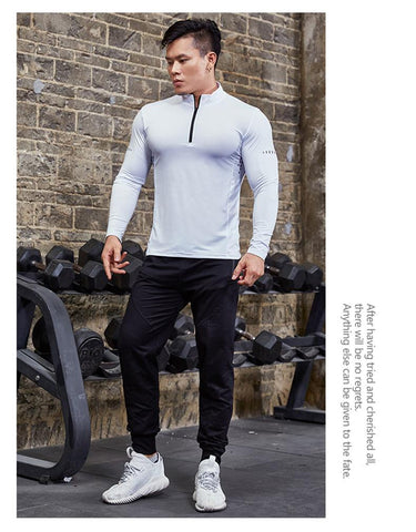 Men's Tight Running T-shirt Fitness Tight Long Sleeve Sweatshirt-Veeddydropshipping