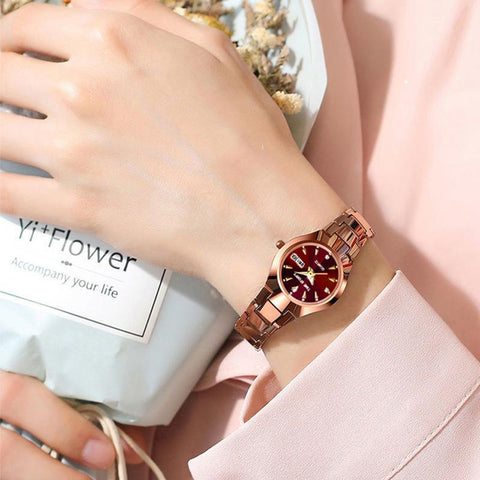 calendar fashion steel belt women waterproof quartz watch-JW00878-Veeddydropshipping