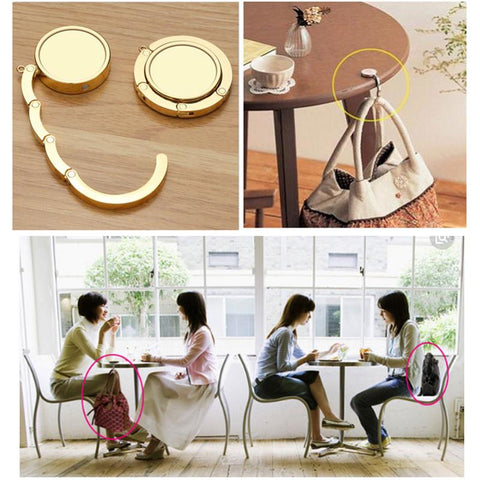 Folding Alloy Purse Handbag Bag Hanger Hook Holder-HA00047-Veeddydropshipping