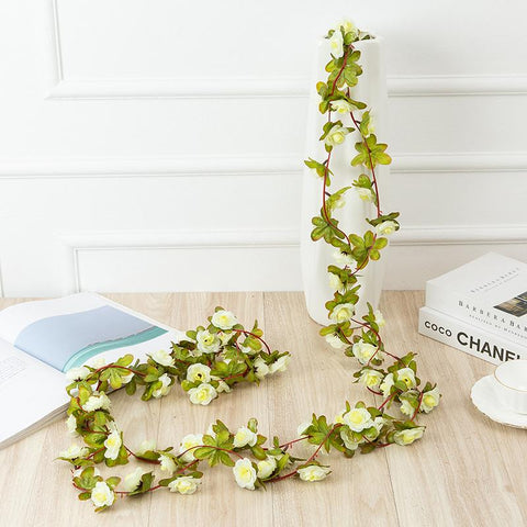Rose Artificial Flowers Christmas Garland-HA00715-Veeddydropshipping