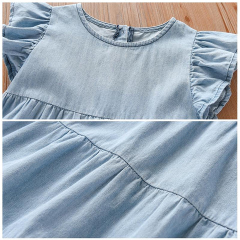 Little maven 2022 Baby Girls Summer Dress Denim Children Casual-TB00848-Veeddydropshipping