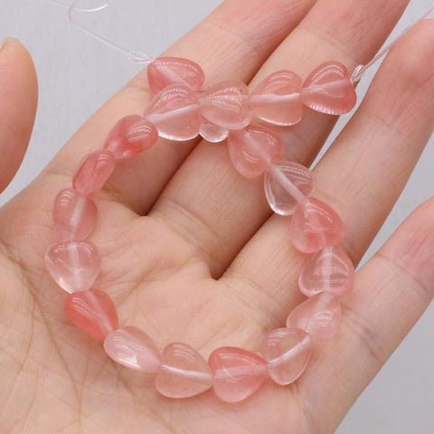 Natural Stone Heart shape Loose Beads Crystal for Jewelry Making DIY -JW01491-Veeddydropshipping