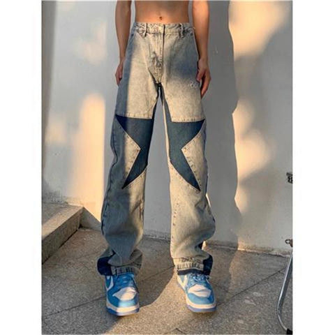 Straight Mid Rise Men Jean Wide Leg Solid Color Hip Hop-MF00621-Veeddydropshipping