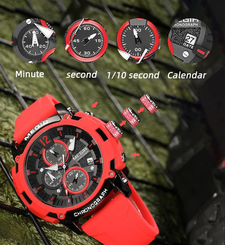 Orange Sport Watches for Men Waterproof Quartz Wristwatch -JW00671-Veeddydropshipping