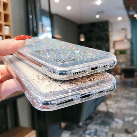 For iPhone 14 13 12 11 Pro Max XR XS X 8 Liquid Quicksand Shockproof Case Cover-PA00162-Veeddydropshipping