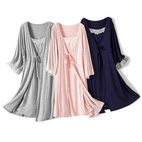 2pcs/Set Pregnant Woman Sleepwear Nursing Pregnancy Pajamas Sling-TB00593-Veeddydropshipping