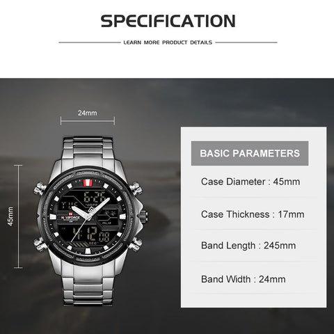 Watches for Men Luxury Brand Digital Chronograph Sport Quartz-JW00803-Veeddydropshipping