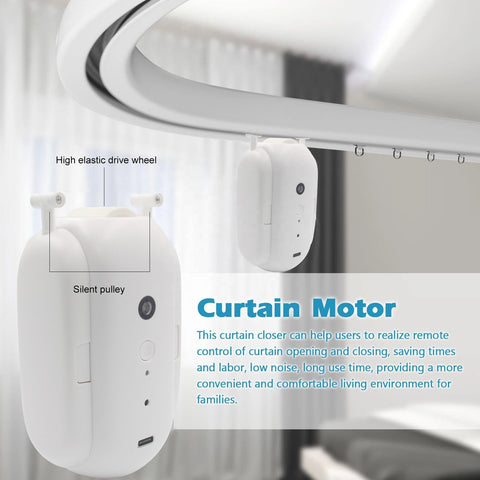 Tuya Smart Curtain Motor APP Control Timer Setup for T-Rail/U-Rail BT-TI01094-Veeddydropshipping
