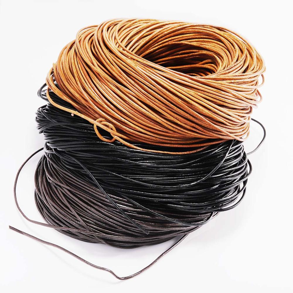 Genuine Cow Leather Round Thong Cord DIY Bracelet Findings Rope -JW01612-Veeddydropshipping