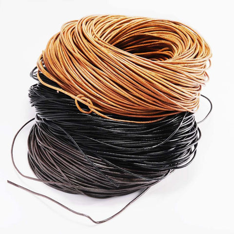 Genuine Cow Leather Round Thong Cord DIY Bracelet Findings Rope -JW01612-Veeddydropshipping