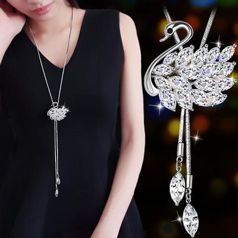 Chain Necklaces for Women Vintage Crystal Tassel Necklaces -JW01293-Veeddydropshipping