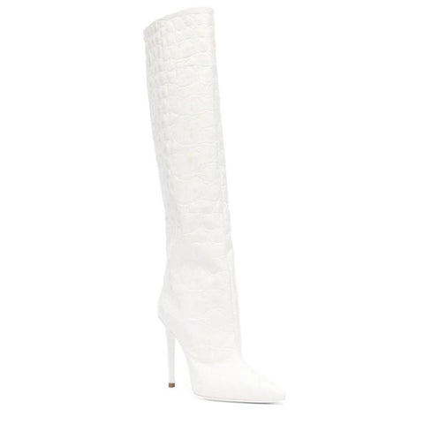 Thin High Heel Long Tube Women&#39;s Boots Stone-BS01054-Veeddydropshipping
