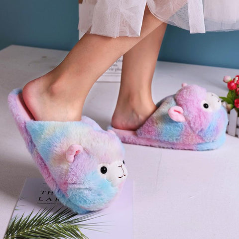 Slippers Winter Warm Plush Parent-Child Floor Slides-BS01151-Veeddydropshipping