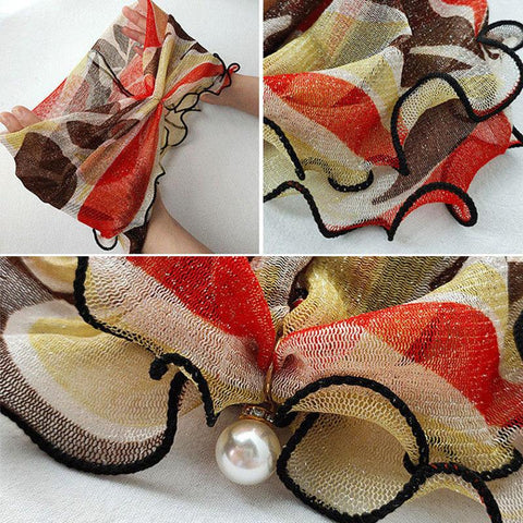 Elegant Chiffon Ruffle Fake Collar Scarf-WF01344-Veeddydropshipping